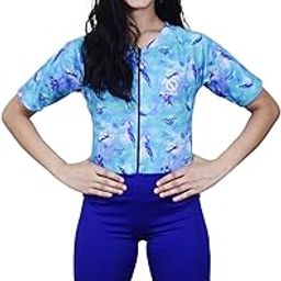 Aqua Holic Spandex Regular Fit Printed Half Sleeves Swim Suit for Girls | Swimming Suit | Adjustable, Breathable, Quick Drying Swim Suit for Swimming, Yoga, Gym Waterpark-image-94