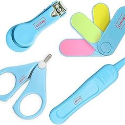 LuvLap Baby 4in1 Nail Grooming Set, Scissor, Clipper, Tweezer & Filer, Baby Grooming Kit, Baby Nail Scissor, Grooming Kit for New Born Baby, Baby Nail Cutter, New Born Grooming Kit, 4pcs, Blue, 0m+-image-83