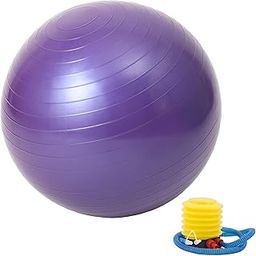 UDKI Yoga Ball for Exercise Round Shape 65cm Diameter | Inflatable Anti-Burst Rubber Gym Ball with Pump for Balance Training Stretches Pregnancy Fitness Workout Ball for Women & Men-image-2