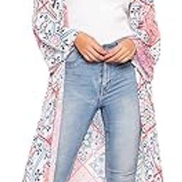 Multicolor Printed Front Open Shrug Abaya For Women-39