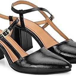 Womens Black Heeled Shoes 67864-image-99