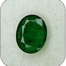 Gems 7.25 Ratti Natural AA+ Quality Colombian Emerald Gemstone Original Natural Lab-Certified Panna Stone Oval Cut for Men's and Women's-picture-2