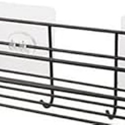 Steel Self-Adhesive Multipurpose Bathroom Shelf with Hooks/Towel Holder/Rack/Bathroom Accessories - Wall Mount|Type -293 for Home and Kitchen-26
