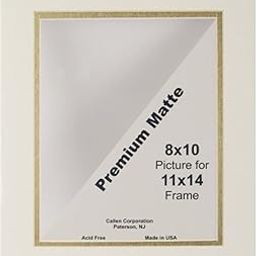 Callen Photo Mat Double Hand Cut with Bevel Edge, 11 by 14-inch, Ivory/Gold Core-picture-18