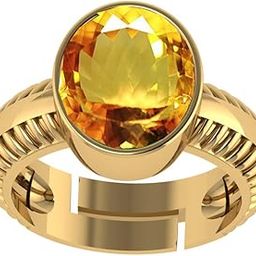 2.25 Ratti 1.75 Carat Citrine Ring Sunela Certified Natural Original Precious Gemstone Citrine Gold Plated Adjustable Ring[APSLOOSE4132]-3