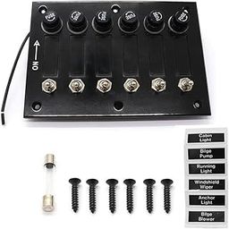UniQMart 12V Rocker Switch Panel 6 Gang Circuit Breaker RV Car Boat Marine Accessory-36