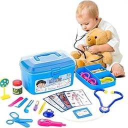 Toyshine 19 Pcs Doctor Set for Kids | Kids Medical Kit with Stethoscope | Pretend Play Doctor Set for Toddlers Boys Girls 3 to 7 Years Old-image-83