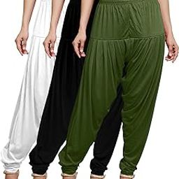 Elegant Patiala Pants Crafted from Viscose fabricBlack-Green-White-image-98