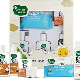Mother Sparsh Gift Set for Babies | Combo Pack of 5 Skin Care Essentials | Includes Wipes, Lotion, Wash, Bathing Bar & Massage Oil-9