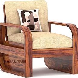 MetalTree Sheesham Wood Single Seater Sofa | Wooden Single Sofa Chair - Premium Single Chair for Living Room, Bedroom, Home & Office Furniture (Honey Finish, 1 Seater)-image-66