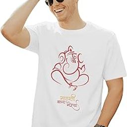 Ganpati/Ganesh Chaturthi Special - Men’s Premium Cool Classy Regular fit T-Shirt 4 with Ganpati Graphic Print-image-88