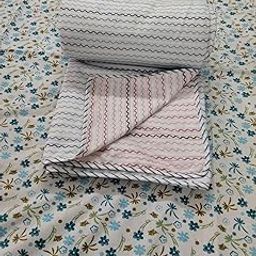 Poonam Gupta's Ratna Karpasam LLP Floral Baby Dohar Blanket with Deer Print, Pink and Blue Pattern, Double Layer (red and Blue)-image-19
