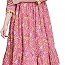 Women's A-Line Knee Length Cotton Jaipuri Printed Western Dress (JOPLJPR336-P_P)-image-64