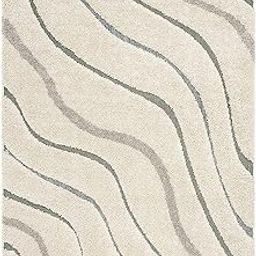 Zora Carpet Microfiber Handmade Tufted Shaggy Fur Carpet for Living Room Bedroom Drawing Room Hall and Floor Transitional Microfiber Area Rug (Cream|Light Blue D3) Size- 6 X 9 Feet-image-48