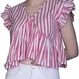 greciilooks Tops for Women - Cotton Lining Pattern Stitched Regular Fit T-Shirt with Fancy Sleeve for Girls,Suitable for Festival,Office,Travelling,Dating,Regular Fit T-Shirt for Ladies(Pack of 1)-picture-0
