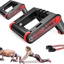 GION 3-In-1 AB Wheel Roller Push Up Bars And Pull Rope Tools Abdominal Muscles Wheel Push-ups Training Stretching Abdominal Resistance Pulling Tools (1Pcs)-16