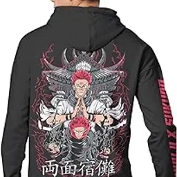 crazymonk Men's Cotton Printed Full Sleeve Yuji X Sukuna Oversized Hoodie-picture-32