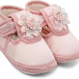 6 To 12 Months Baby Girls Satin Floral Sandal Booties -BT1754-image-98