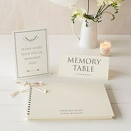 Large Luxury 12" x 8" Memory Book & 2 Sign Set for Funeral, Remembrance, Condolence, Celebration of Life - by Angel & Dove-image-21