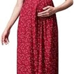 Women's RayonRound Neck 3/4 Sleeve Maternity Dress Feeding Kurti with Zipper, Super Soft Comfortable (3077-MD)-image-94
