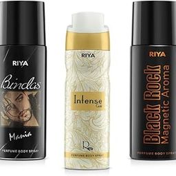 Riya Bindas And Intense Gold And Black Rock Body Spray Deodorant For Men's Pack Of 3-49