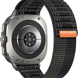 GETSABLE Soft Nylon Fabric Band Compatible with Samsung Galaxy Watch 7 Ultra Bands 47mm, No Gap Sport Adjustable Strap with Metal Connector for Galaxy Watch Ultra 47mm Men Women - Black-15