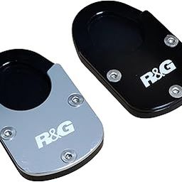 R&G Motorcycle Side Stand Enlarger Plate – Anti-Slip Kickstand Pad for Bike Parking – CNC Aluminum Base Support for Soft Ground – Black & Silver-image-49