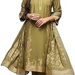 Women Cotton Straight Kurta Pants Suit Set-13