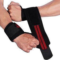 Wrist Supporter for Gym Wrist Band for Men Gym & Women with Thumb Loop Straps Accessories for Men Hand Grip & Support Straps for Weightlifting Nylon (Red, One Size)-image-60