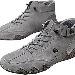 Dbeck Explorer Wide: Extra-Wide Designed Barefoot Ankle Boots for Outdoor, Biking & Commuting Men's Suede Velcro Leather Casual Sneakers-image-39