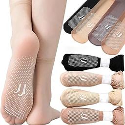 Summer Women Socks for Women and Girls | 5 Pairs (S M SIZE) Invisible Slip-resistant Ultra-Thin Transparent Socks | Nylon Summer Crystal Silk Ankle Length Stocking Socks for Women and Girls-image-42