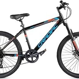 Cradiac Globetrotter 7 Speed MTB, 26 Inch Steel Geared High Performance Mountain Cycle for Men with Front Suspension & Dual disc Brakes | Ideal for 12+ Years, Unisex, Frame Size - 18.5 Inch-10