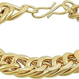 Missmister 24KT, 1 Micron, Gold plated brass, Flat oval satin finish Fashion Bracelet Men Women(MM1096BLKL)-image-64