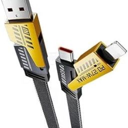 HOme HELPer 120W 4 in 1 Multi Function Braided Fast Charging Cable with Lightning to USB-C|Ligthning to USB,|Military Grade Durability| Compatible for iPhone, Samsung, Oneplus Series & More|-image-99