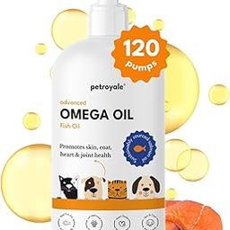 Petroyale Omega 3 Fish Oil for Dogs & Cats - Salmon Fish Oils with Omega 3 6 9 - Supports Skin, Coat, Joints & Immunity- Fish Oil for Dogs & Cats - Vet-Approved Formula - Easy Serve Pump-80