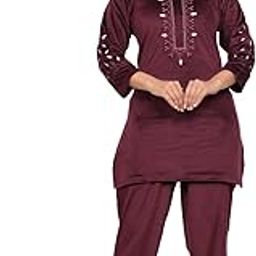 Women's Ladies, Girls Valvet Loungewear Set with Embroideried Top and Pant-image-8
