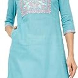 Women's Cotton Blend Solid Regular Kurta-image-85