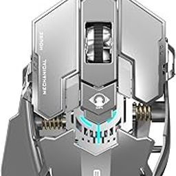 SEUNKWANG EWEADN G5 Wired Gaming Mouse, Ergonomic RGB Computer Mouse, 12800 Adjustable DPI, 9 Programmable Macro Buttons with Rapid Fire Key Compatible for PC/Laptop/Windows-Grey&White-image-66