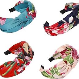 Knotted Headbands for Women, Knot Wide Headband for Women's Hair Accessories Clips, Cross Hairband Hair Hoop for Girls 4pcs-image-63