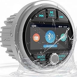 Bluetooth Marine Gauge Stereo System: Waterproof Boat AM FM Radio Receiver - 3 Inch LCD Display Digital Multimedia MP5 Player USB AUX Subwoofer 200 Watts Output-13