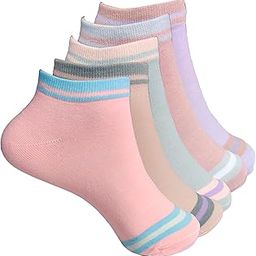 Socks For Women Female Girls Ladies Ankle Length Cotton Sports Athletic Summer Multi Color Combo - Pack of 5-image-56