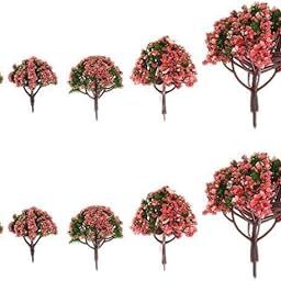bnf® 4xModel Trees Scenery Peach Flower 1:75 to 1:500 Scale Tree Landscape Layout | Scenery & Trees | Parts & Accessories | HO Scale | Model Railroads & Trains-image-63