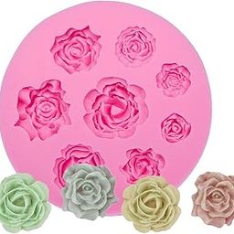 Skytail 8 Slot Rose Peony Flower Silicone Fondant Mould for Chocolate Candy Fondant Cake Decoration Cupcake Topper Jelly Wax melts Soap Bath Bomb Floral Carnation Resin Craft Jewelry Flower Clay Molds-picture-31