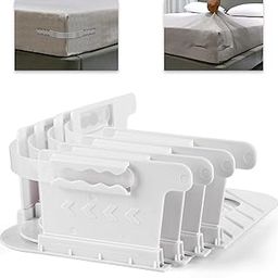 Lock Bed Sheet Holders for Corners - Bed Sheet Holder Straps Fit for All Mattress Types, Fitted Sheet Holders Keep Sheets Firm & Tight, Easy Installation Sheet Clips, Stay (4pcs, White)-picture-26