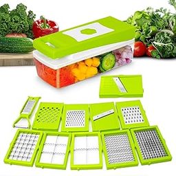 Kaushlendra 12 in 1 Multipurpose Chopper, Fruits & Vegetable Cutters, Grater Peeler Chipser, Unbreakable Food Grade Body, Easy Push to Clean Button Slicer Dicer, Chopper for Kitchen-image-0