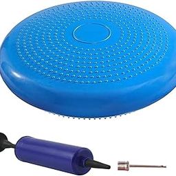 Inditradition Exercise Balance Board with Inflating Pump | Inflated Balance Stability Disc Cushion | 13 Inches Diameter (Blue)-12