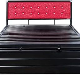 Ai Enterprises Metal Queen Size Bed with Storage | Wrought Iron Queen Size Cot with Hydraulic Storage Double Bed Queen Size for Bedroom with Headboard Without Mattress (72x60)-image-10