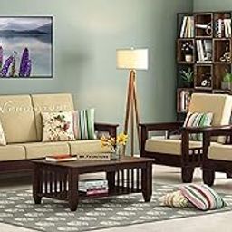 BN Furniture Sheesham Wood 5 Seater Sofa Set for Living Room ( 3+1+1 , Walnut)-image-95