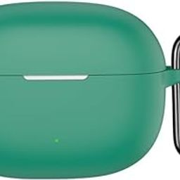 Printme Protective Case for Realme Buds T200 Lite – Shockproof Silicone Cover with Carabiner Hook | Dustproof, Scratch Resistant Earbuds Case | Front LED Visible | Charging Port Access (Green)-image-92