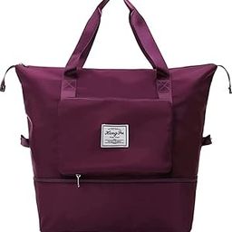 Vinishq® Large Capacity Folding Lightweight Waterproof Carry on Luggage Bags with Fixed Strap, Dry and Wet Separation Foldable Travel Duffel Bag for Women (Purple)-image-104